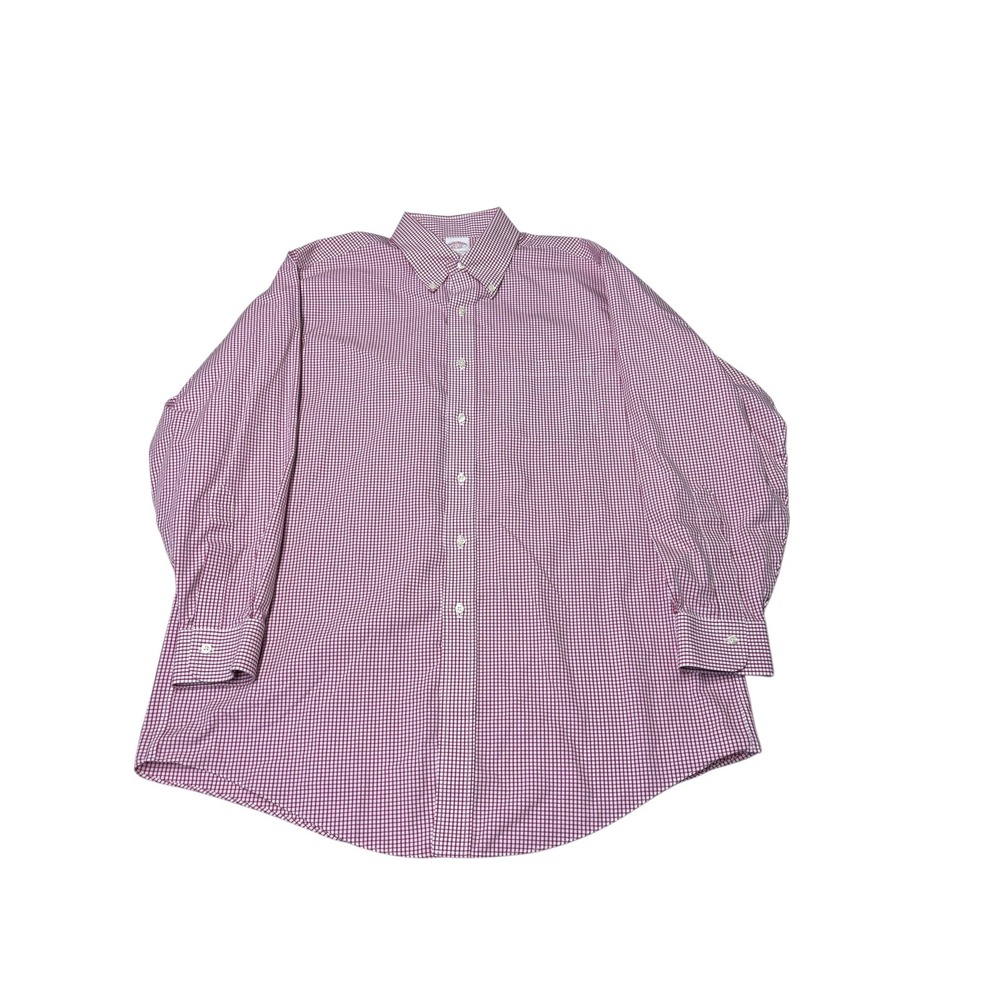 Brooks Brothers Mens Gingham‎ Check Button Down Shirt Traditional 16.5 33